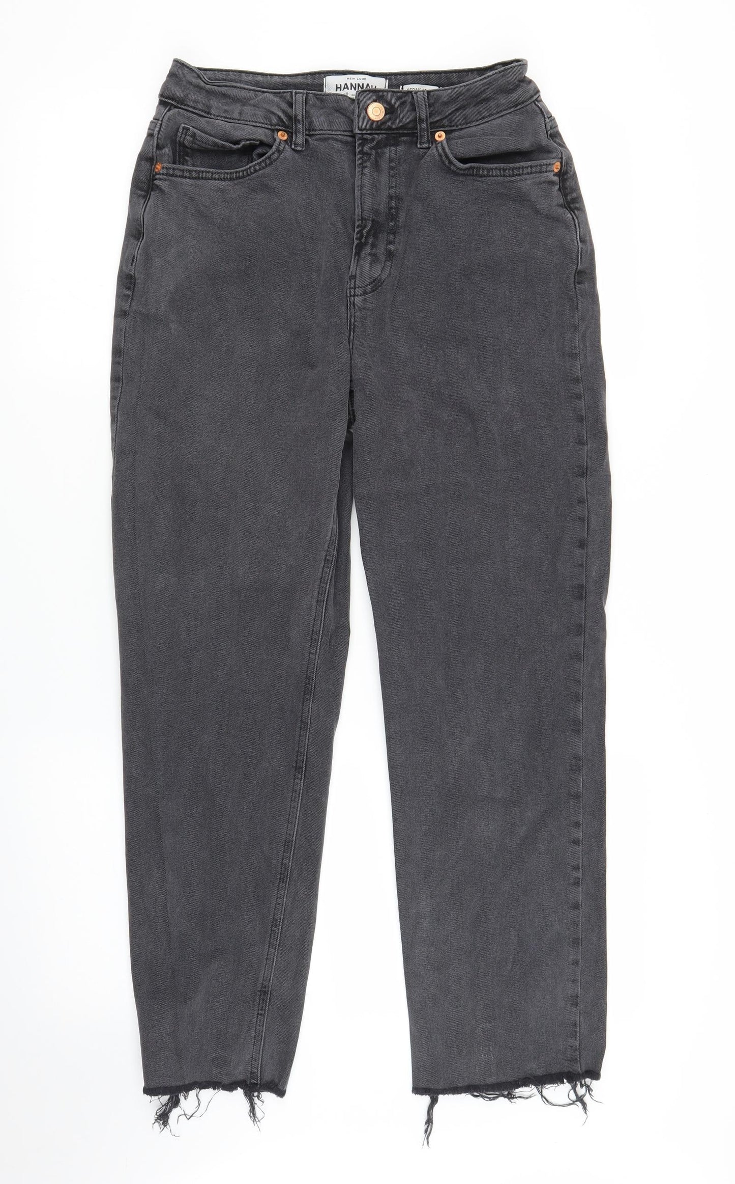 New Look Womens Grey  Denim Mom Jeans Size 10 L26 in