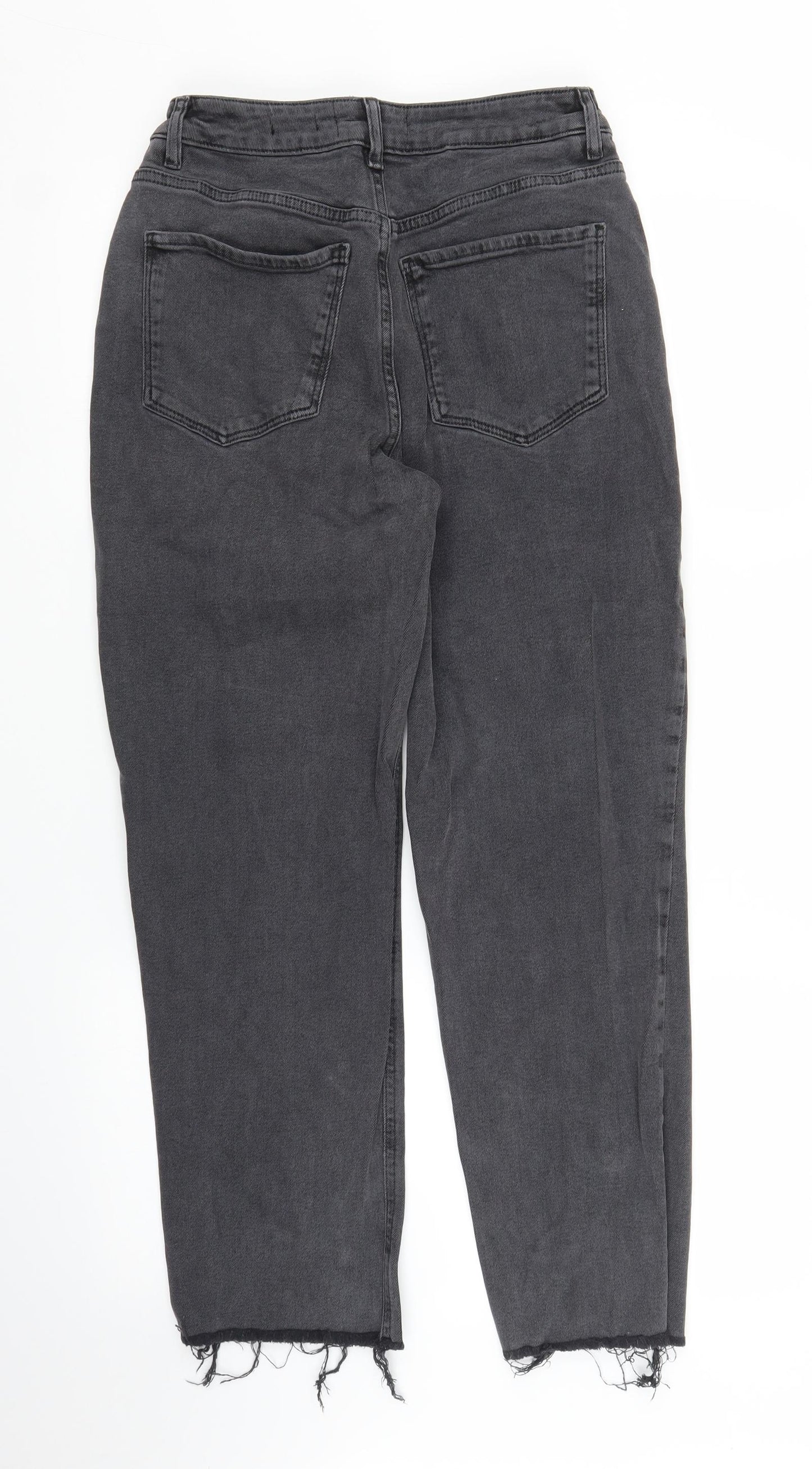 New Look Womens Grey  Denim Mom Jeans Size 10 L26 in