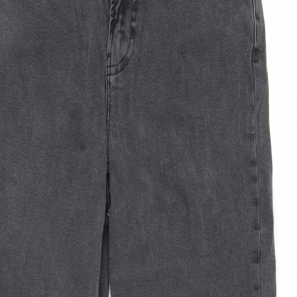 New Look Womens Grey  Denim Mom Jeans Size 10 L26 in