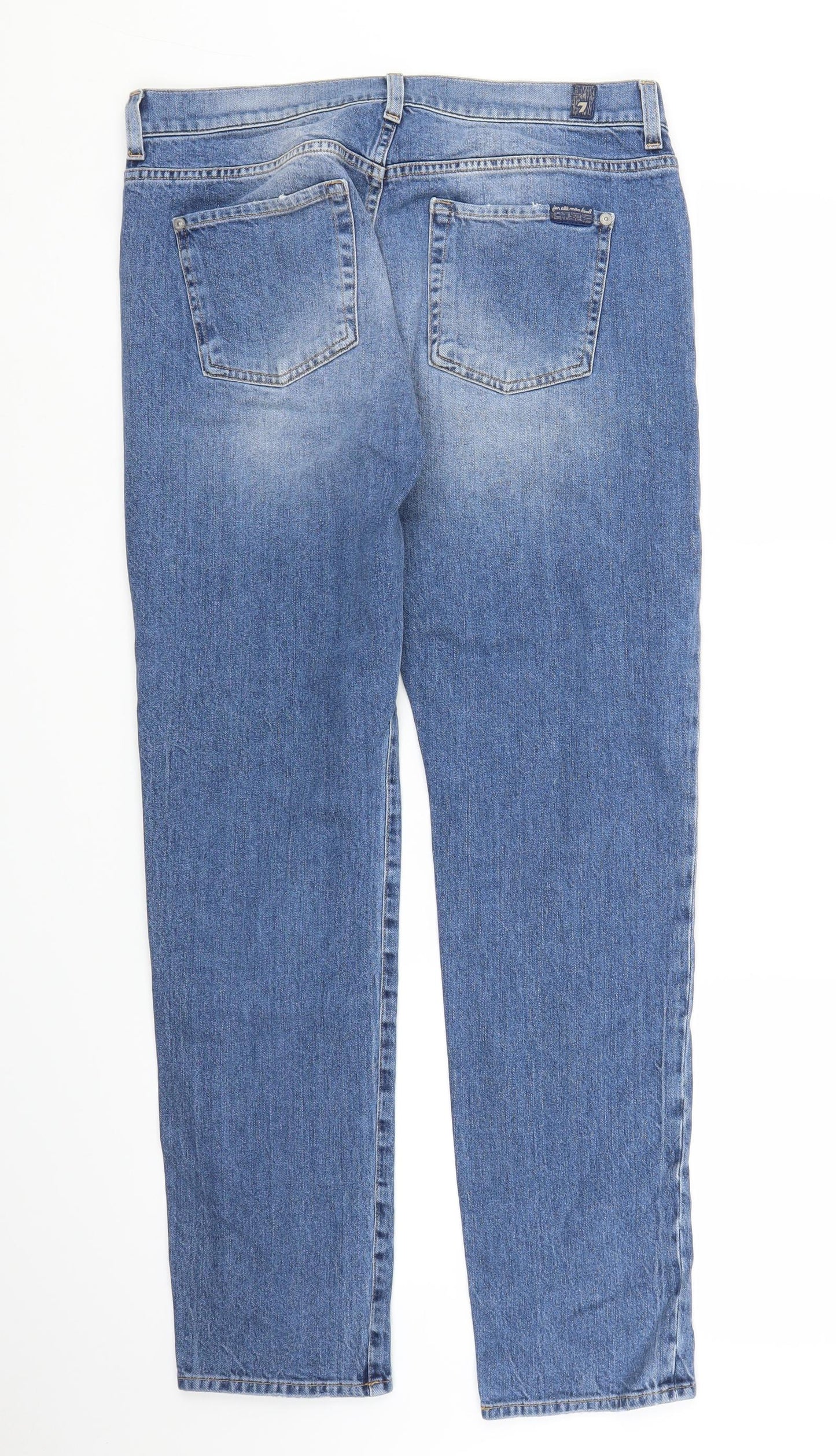7 Mens Blue  Denim Straight Jeans Size 32 in L28 in