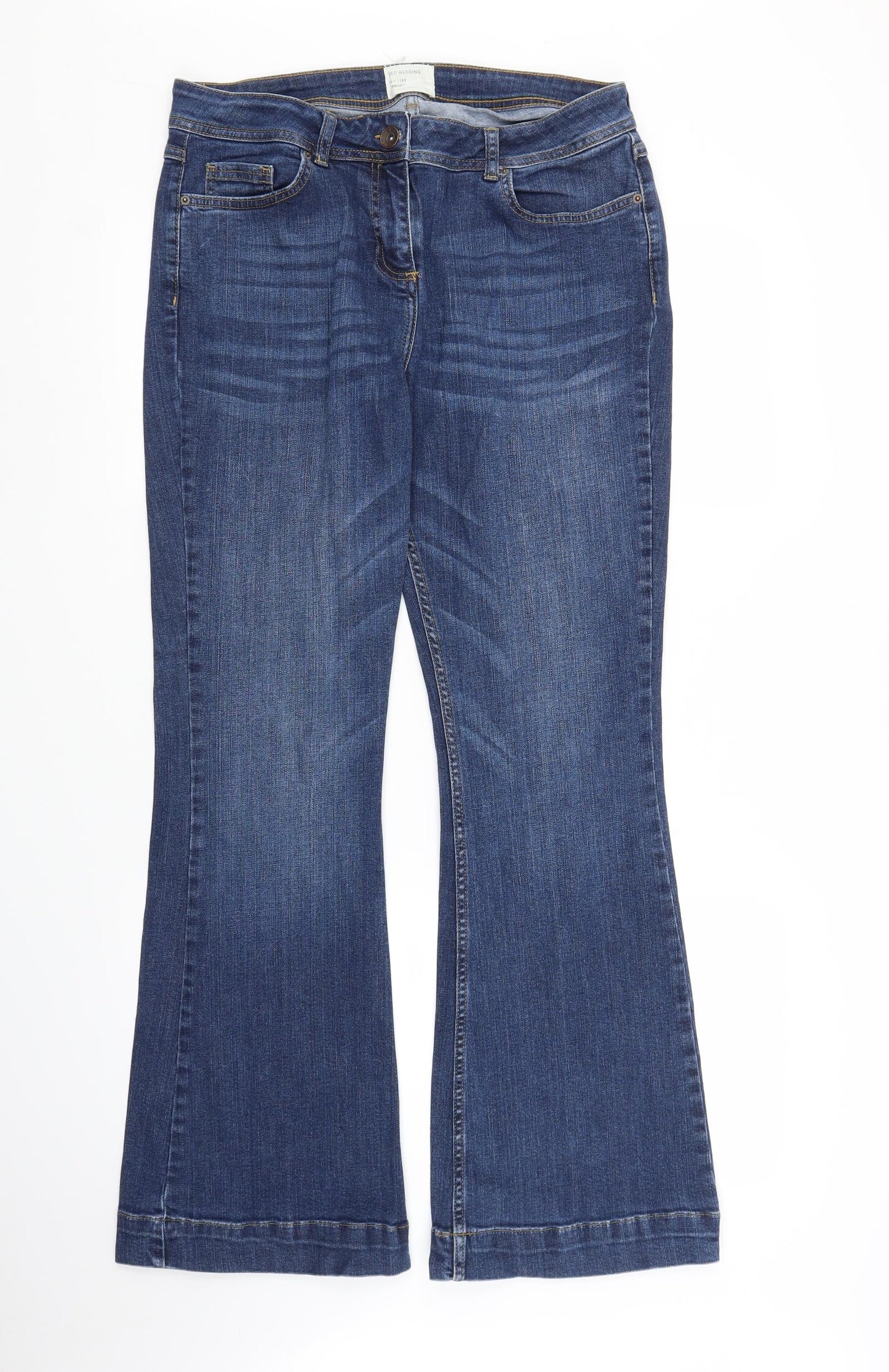 Red Herring Womens Blue  Denim Flared Jeans Size 16 L31 in