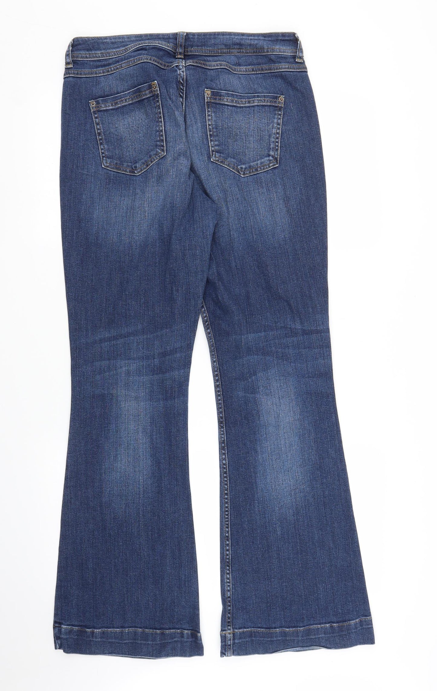 Red Herring Womens Blue  Denim Flared Jeans Size 16 L31 in