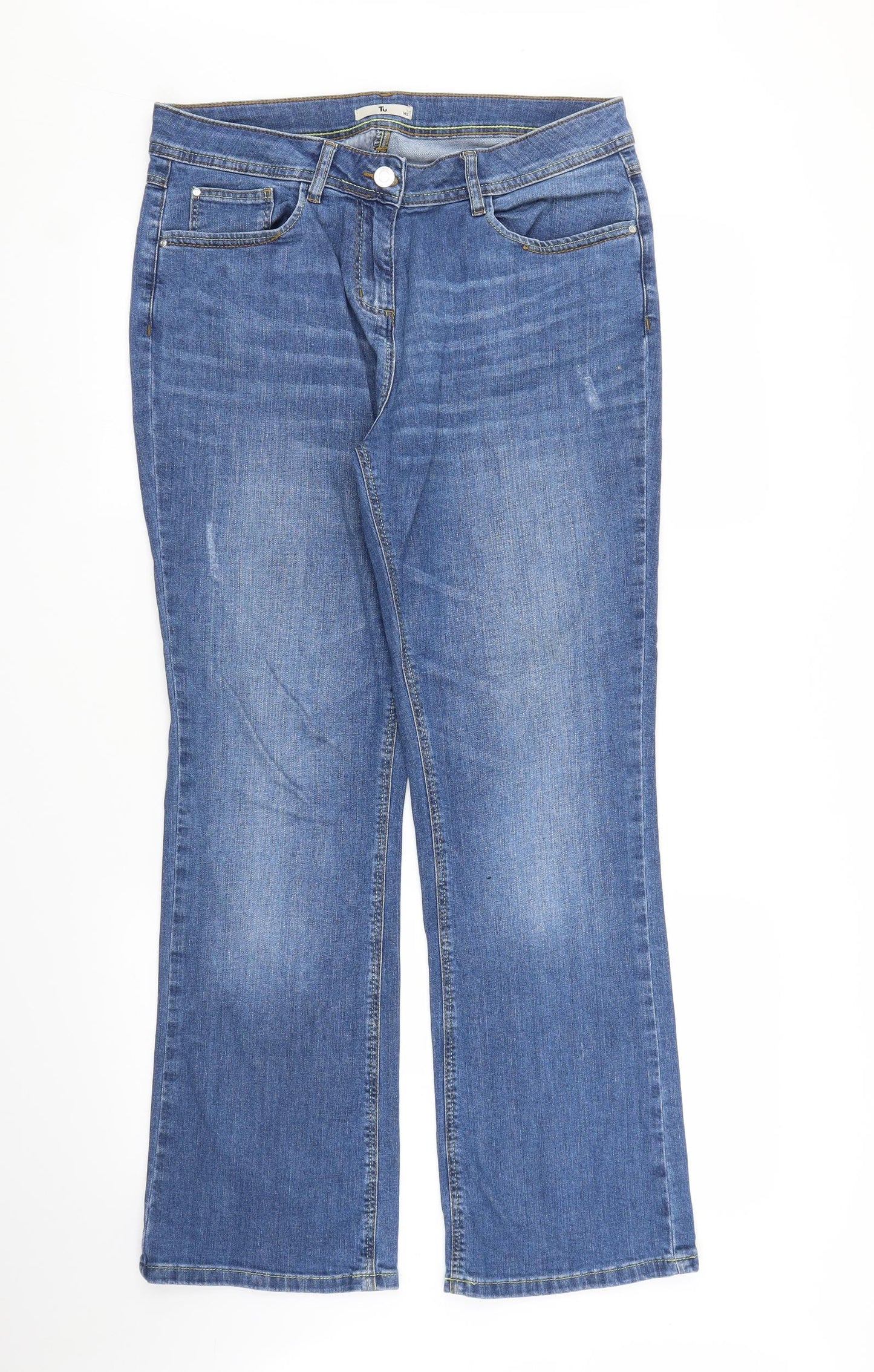 TU Womens Blue  Denim Bootcut Jeans Size 14 L30 in