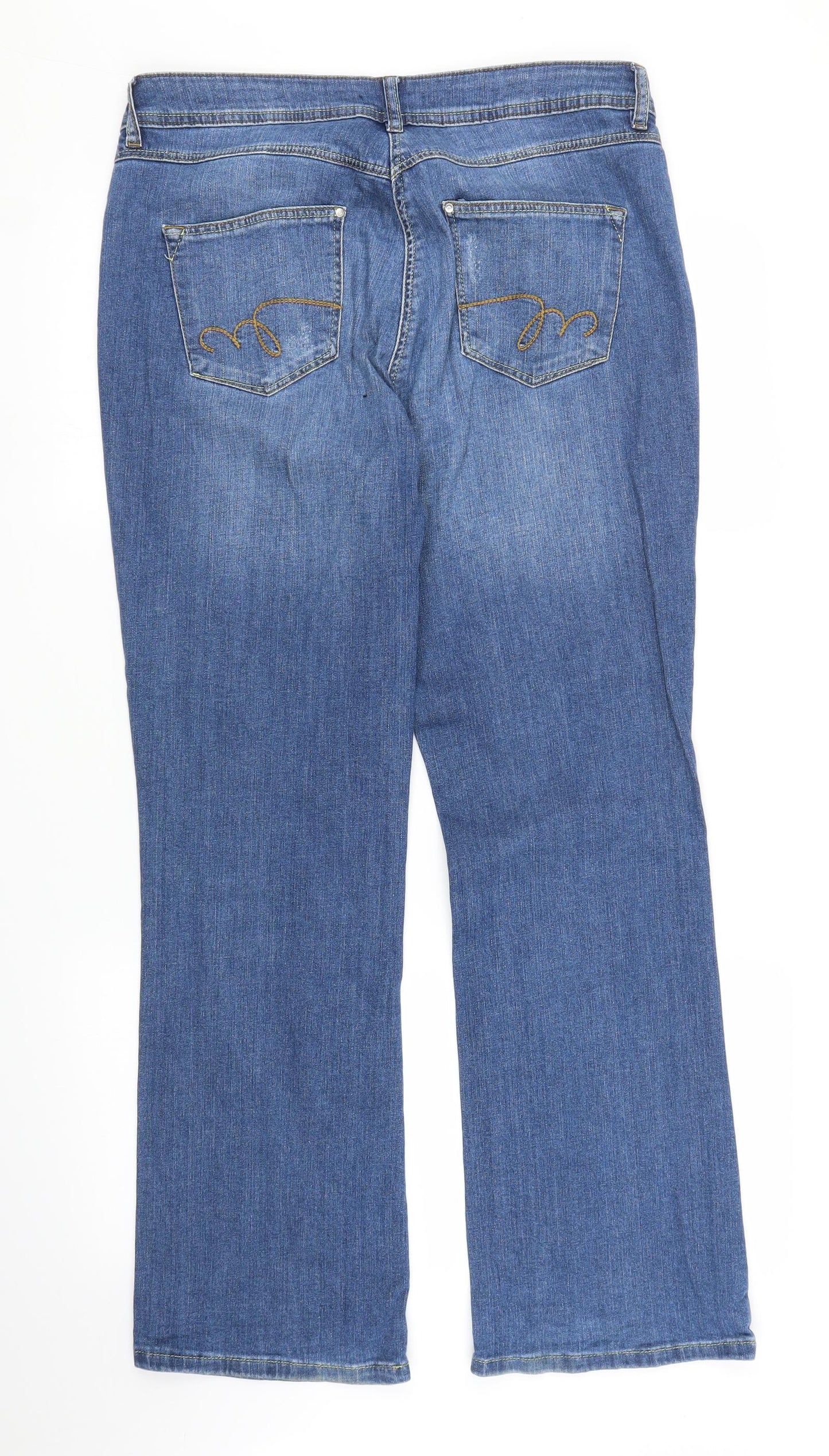 TU Womens Blue  Denim Bootcut Jeans Size 14 L30 in