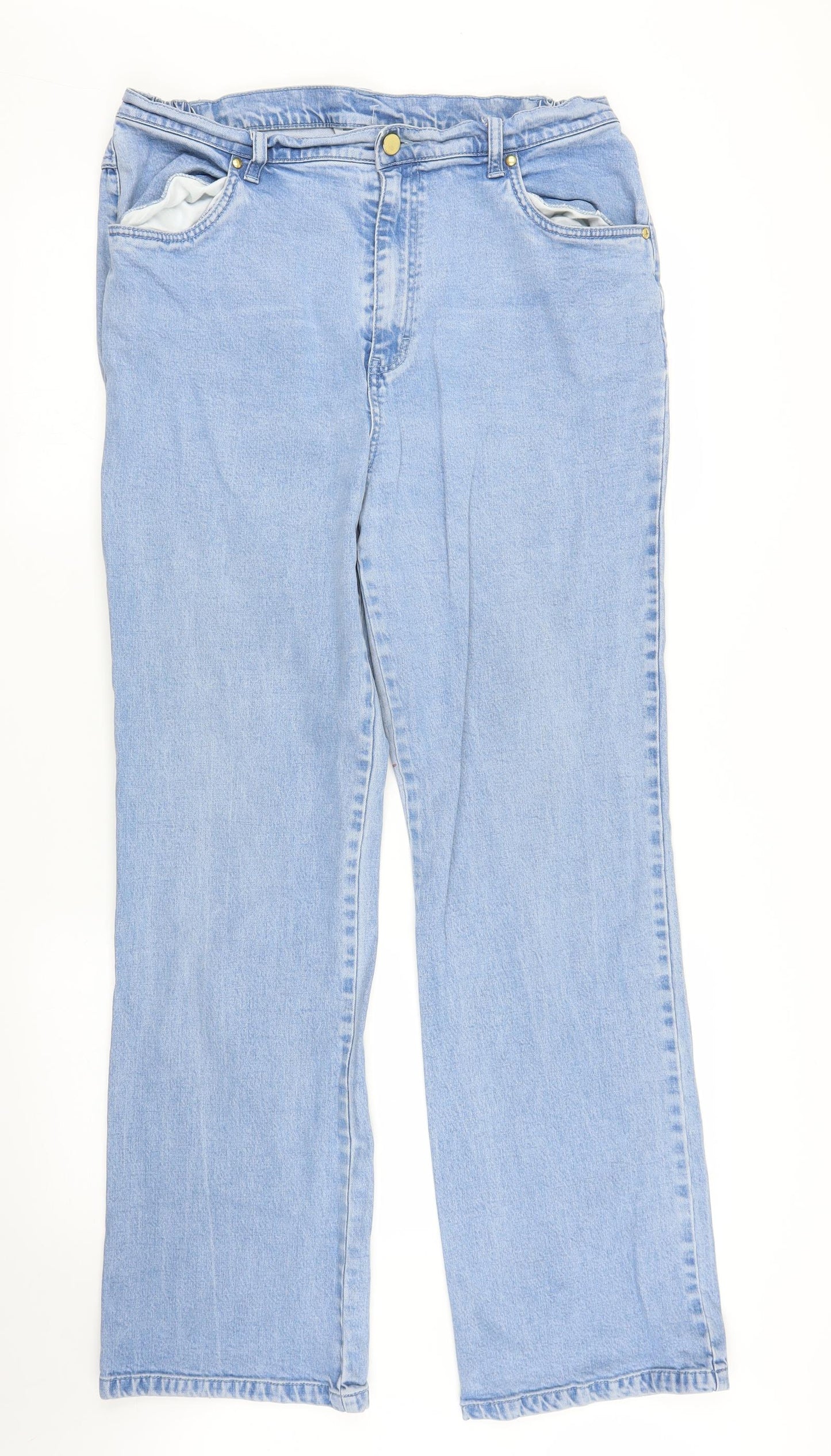 M&S Womens Blue  Denim Mom Jeans Size 16 L30 in