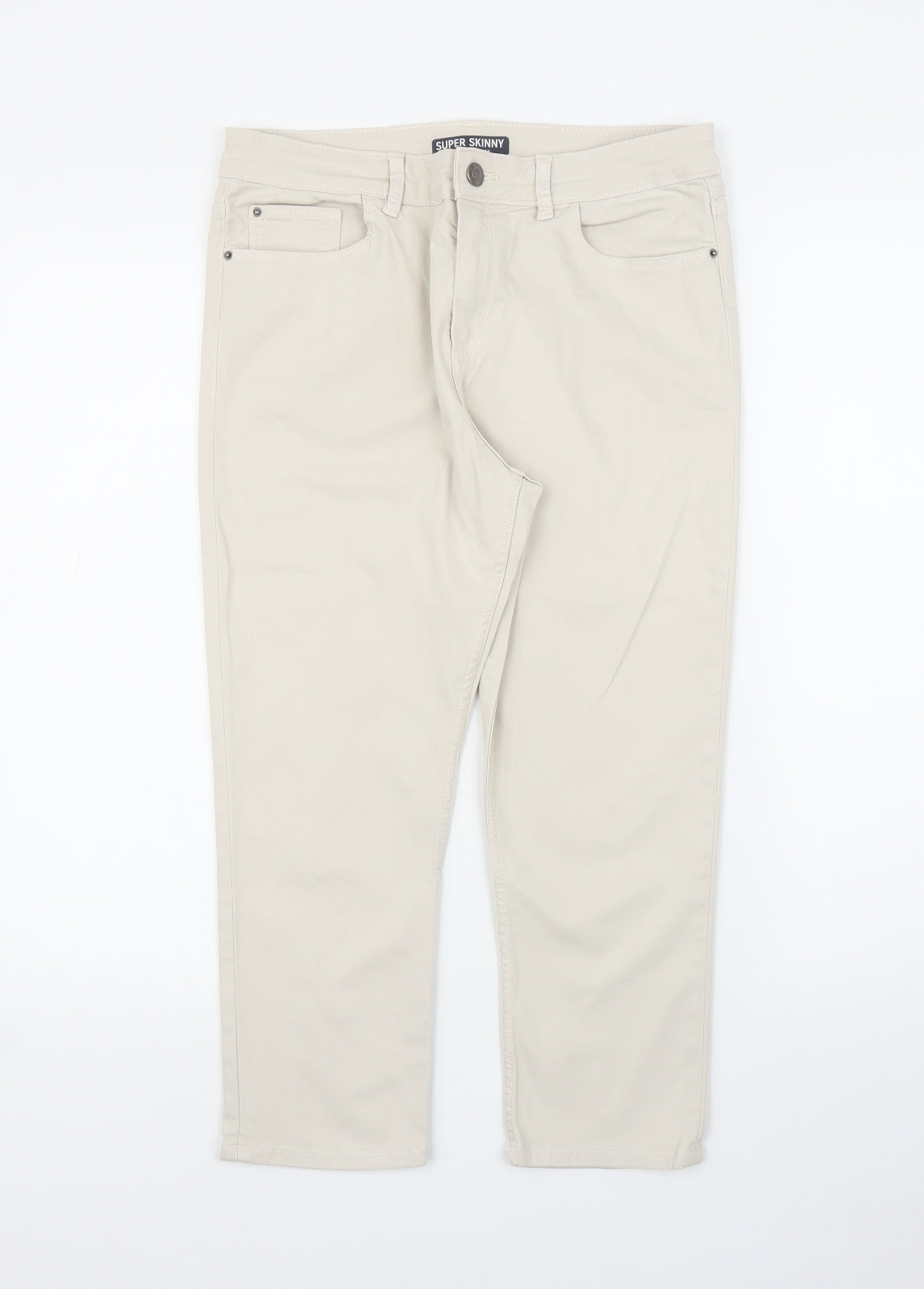 M&S Womens Beige   Pedal Pusher Trousers Size 12 L23 in