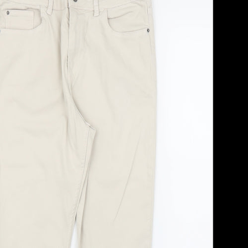M&S Womens Beige   Pedal Pusher Trousers Size 12 L23 in