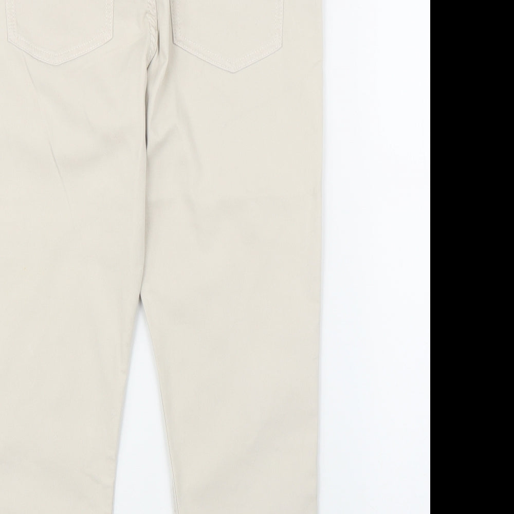 M&S Womens Beige   Pedal Pusher Trousers Size 12 L23 in