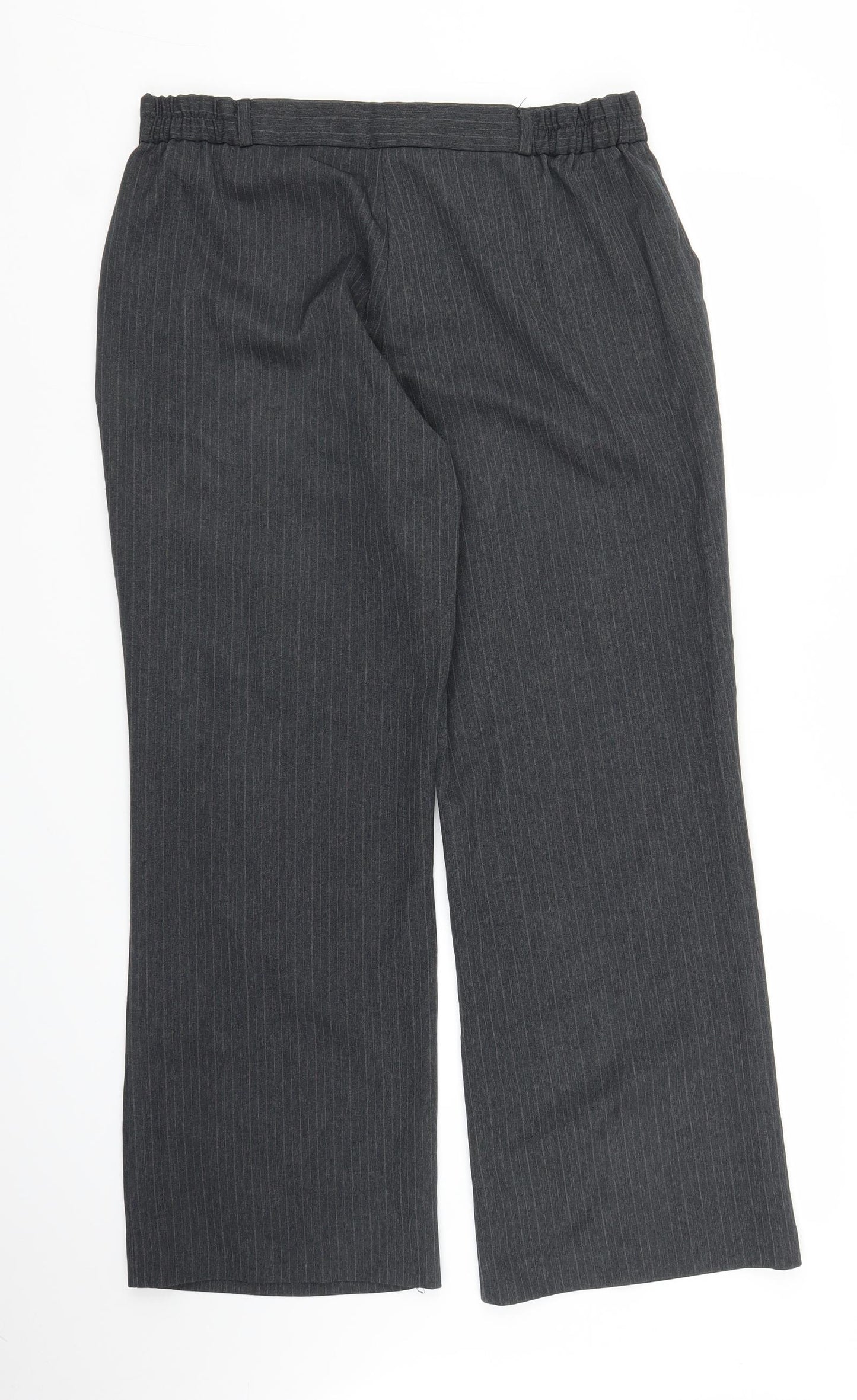 BM Womens Grey Striped  Trousers  Size 14 L26 in