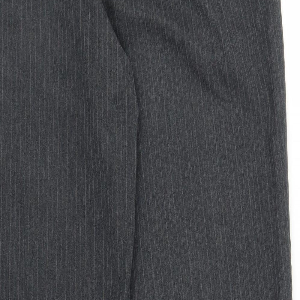 BM Womens Grey Striped  Trousers  Size 14 L26 in