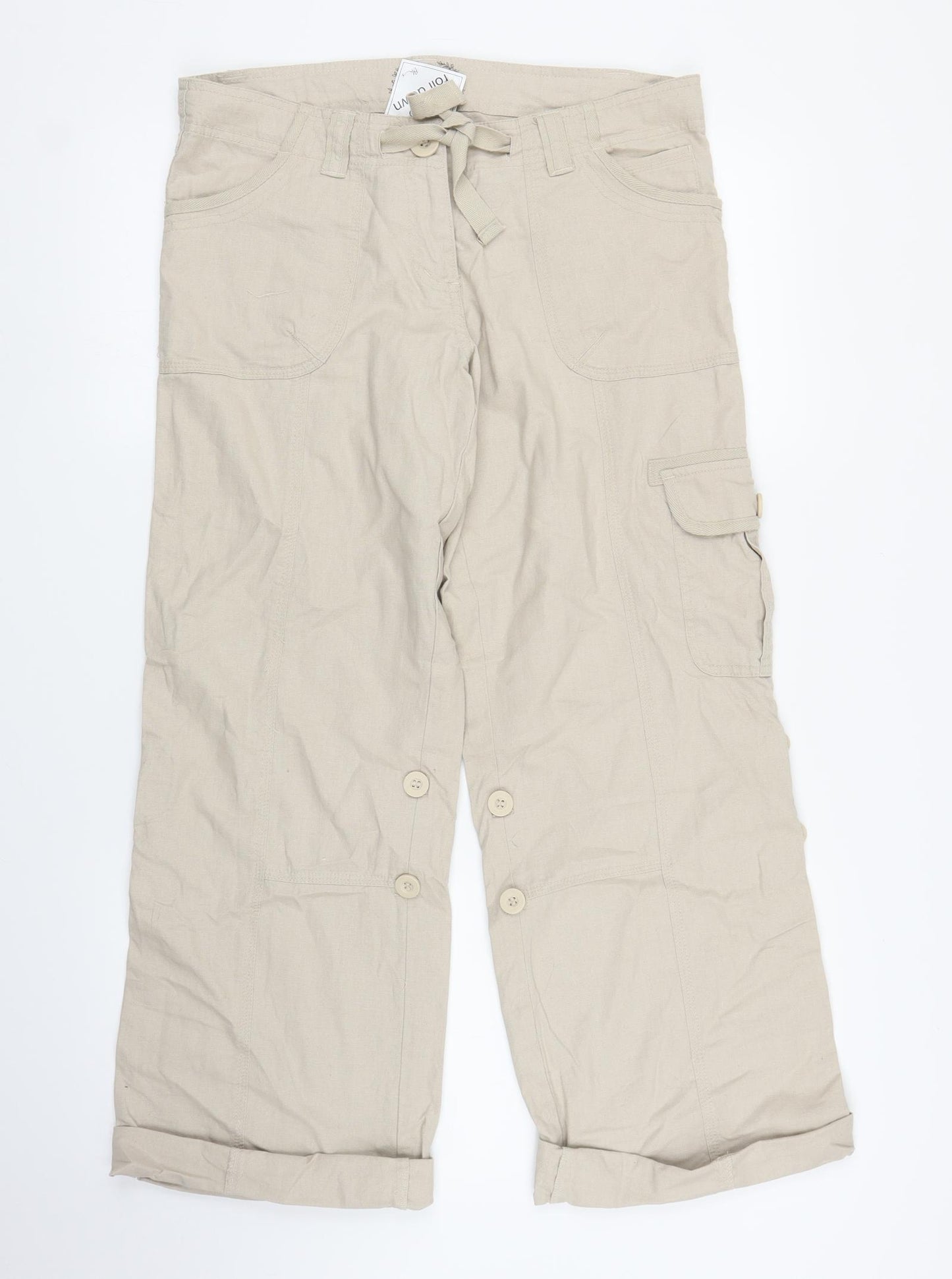 BHS Womens Beige   Cargo Trousers Size 12 L25 in