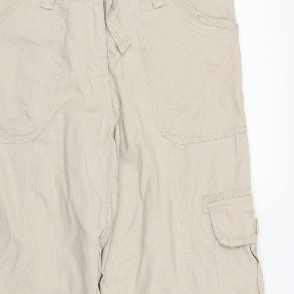 BHS Womens Beige   Cargo Trousers Size 12 L25 in