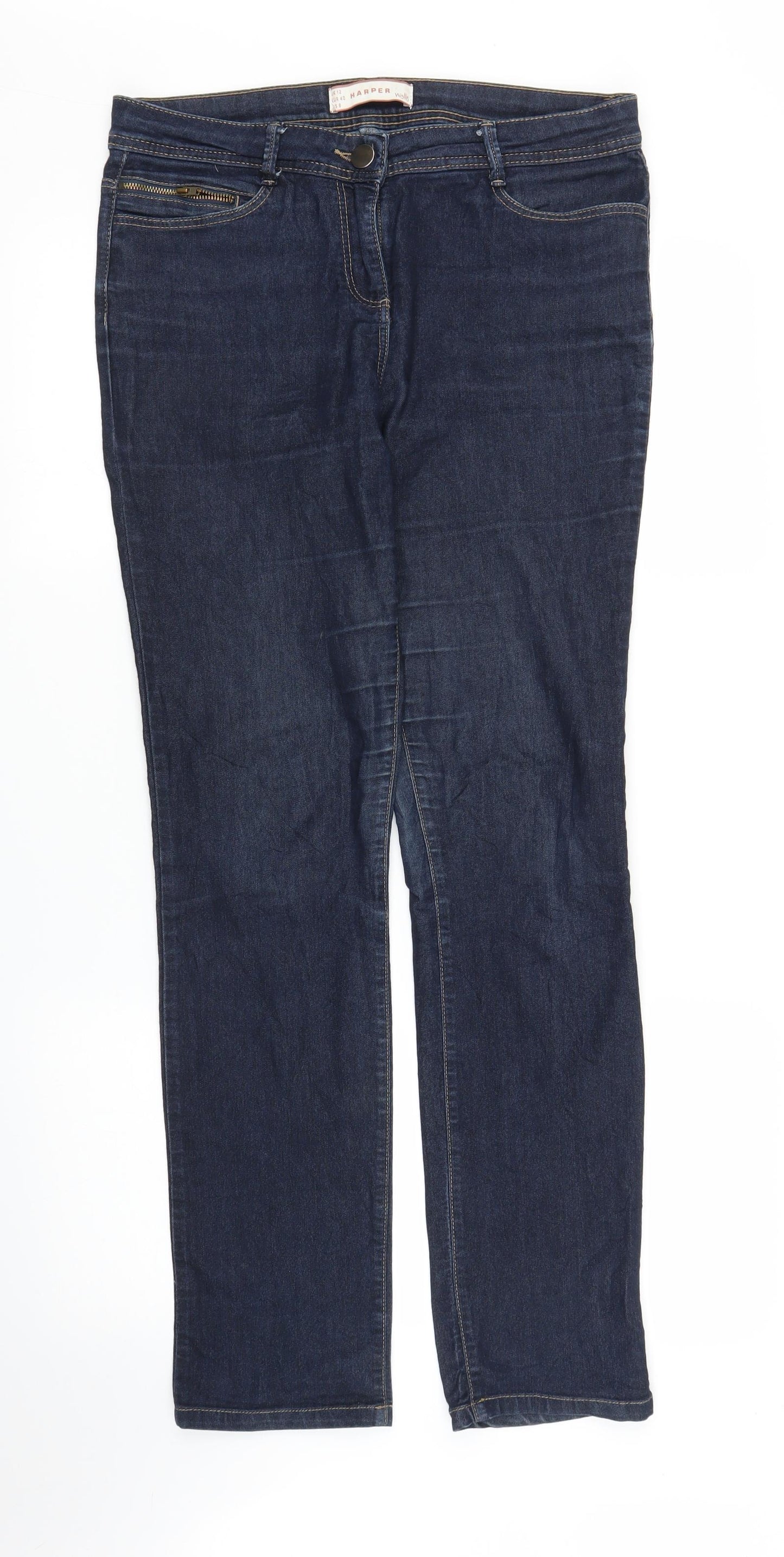 Wallis Womens Blue  Denim Bootcut Jeans Size 12 L30 in