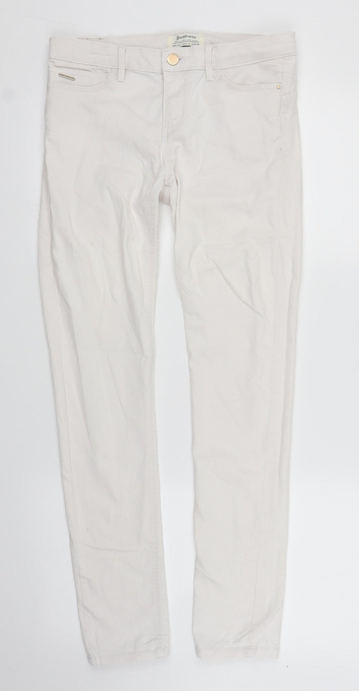 Stradavarius Womens White  Denim Skinny Jeans Size 10 L28 in