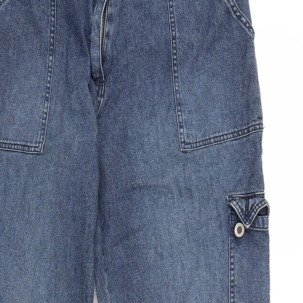 Casual Basix Womens Blue  Denim Wide-Leg Jeans Size 16 L29 in