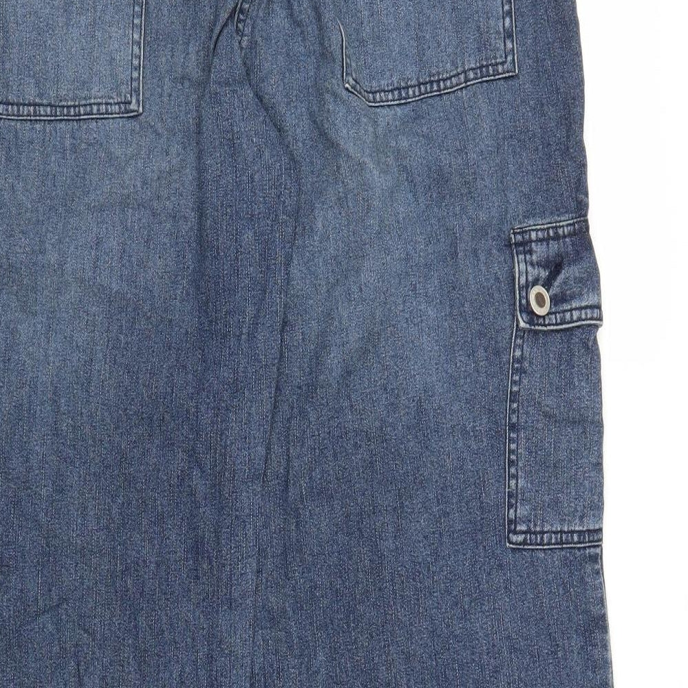 Casual Basix Womens Blue  Denim Wide-Leg Jeans Size 16 L29 in