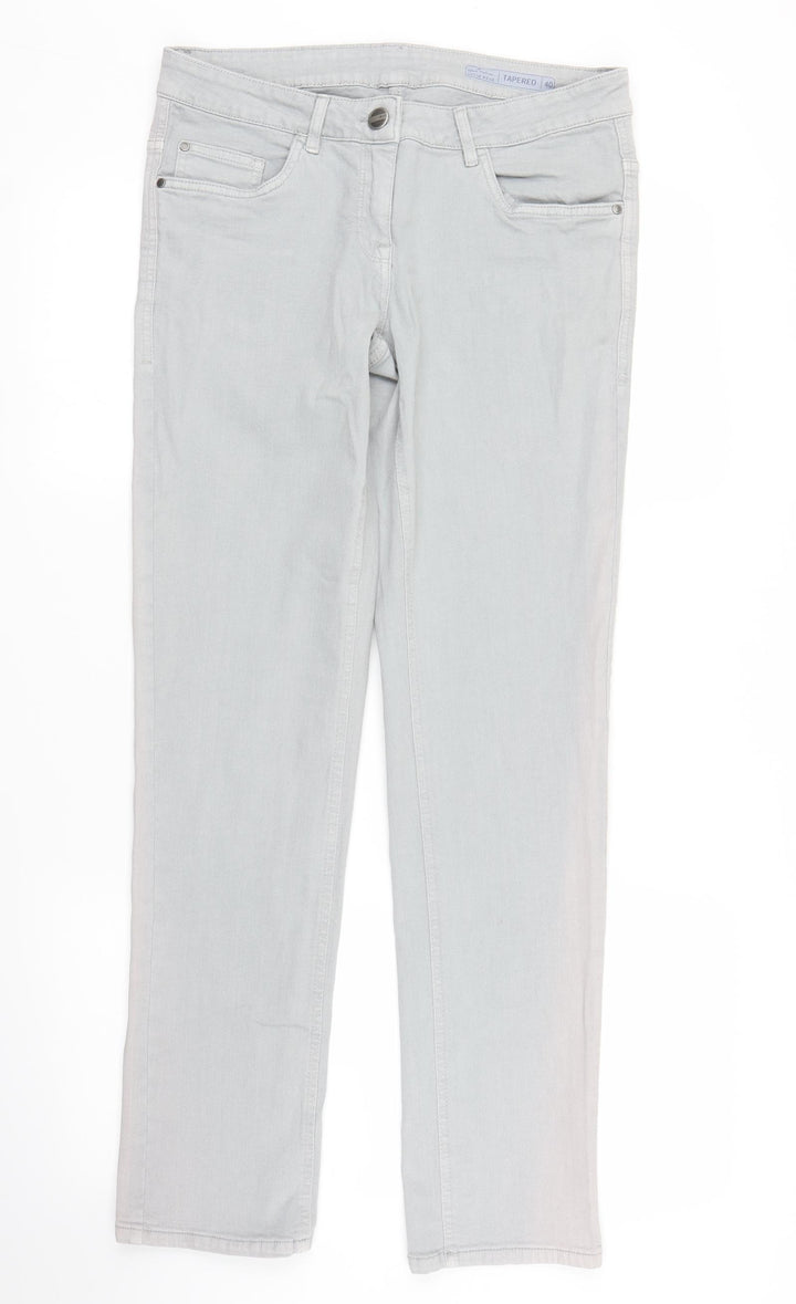 Blue Motion Womens Grey Denim Tapered Jeans Size 12 L31 in