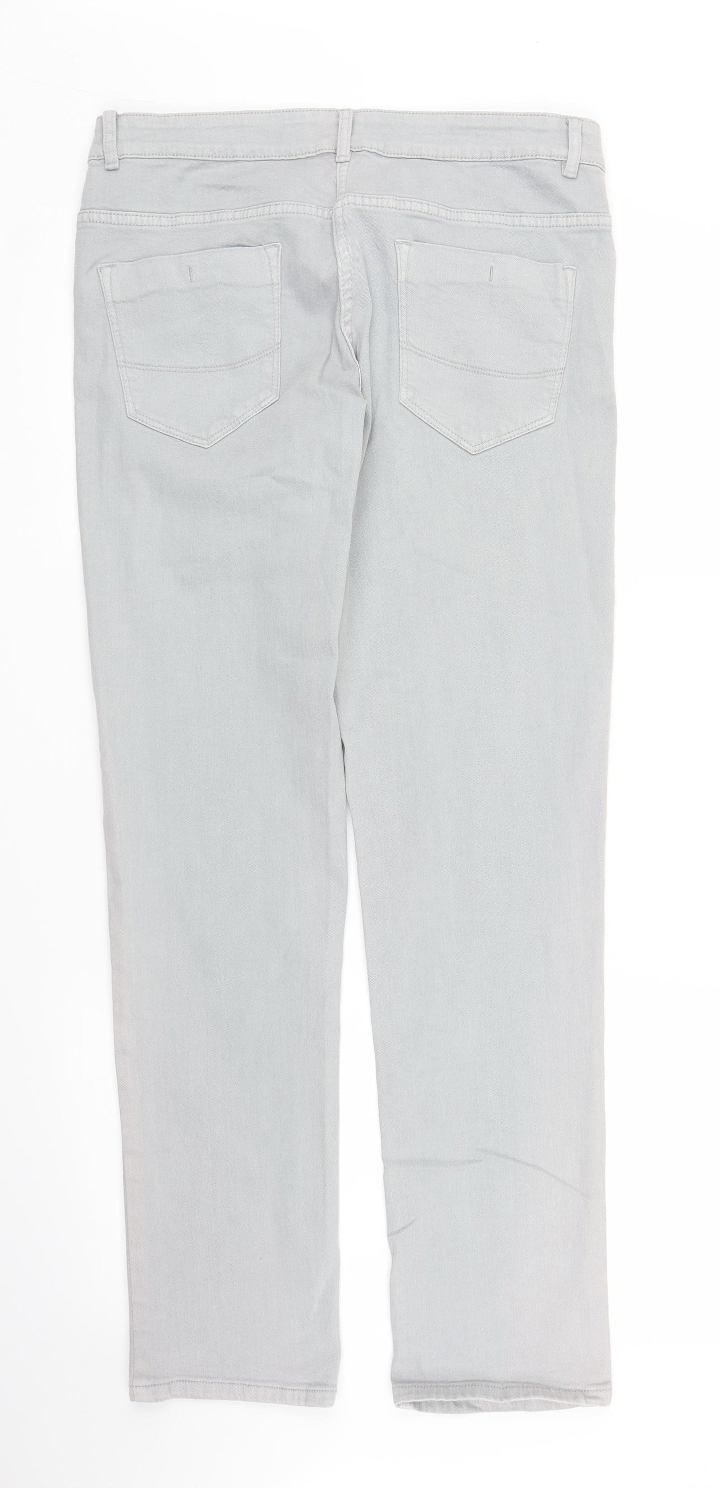 Blue Motion Womens Grey  Denim Tapered Jeans Size 12 L31 in