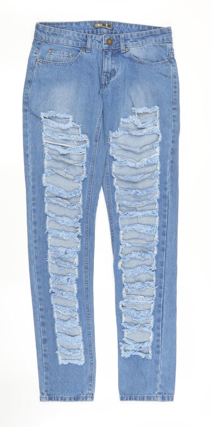 Oro Miss Womens Blue Denim Straight Jeans Size 8 L32 in