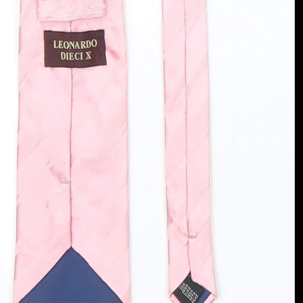 Leonardo Deici x Mens Pink Striped  Pointed Tie One Size