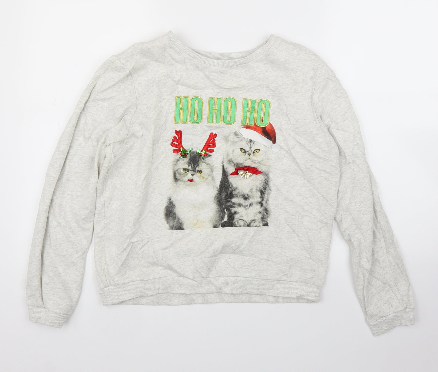 H&M Womens Grey   Pullover Jumper Size S  - Christmas