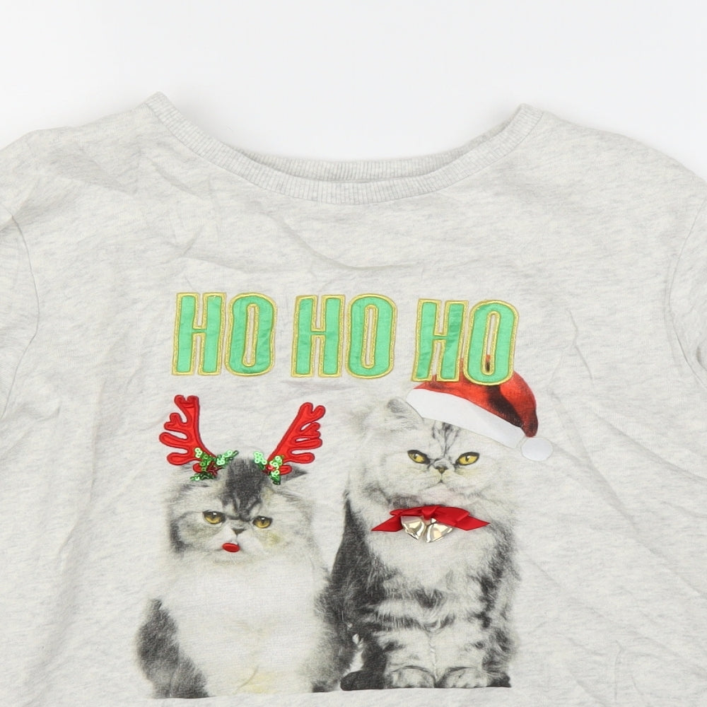 H&M Womens Grey   Pullover Jumper Size S  - Christmas