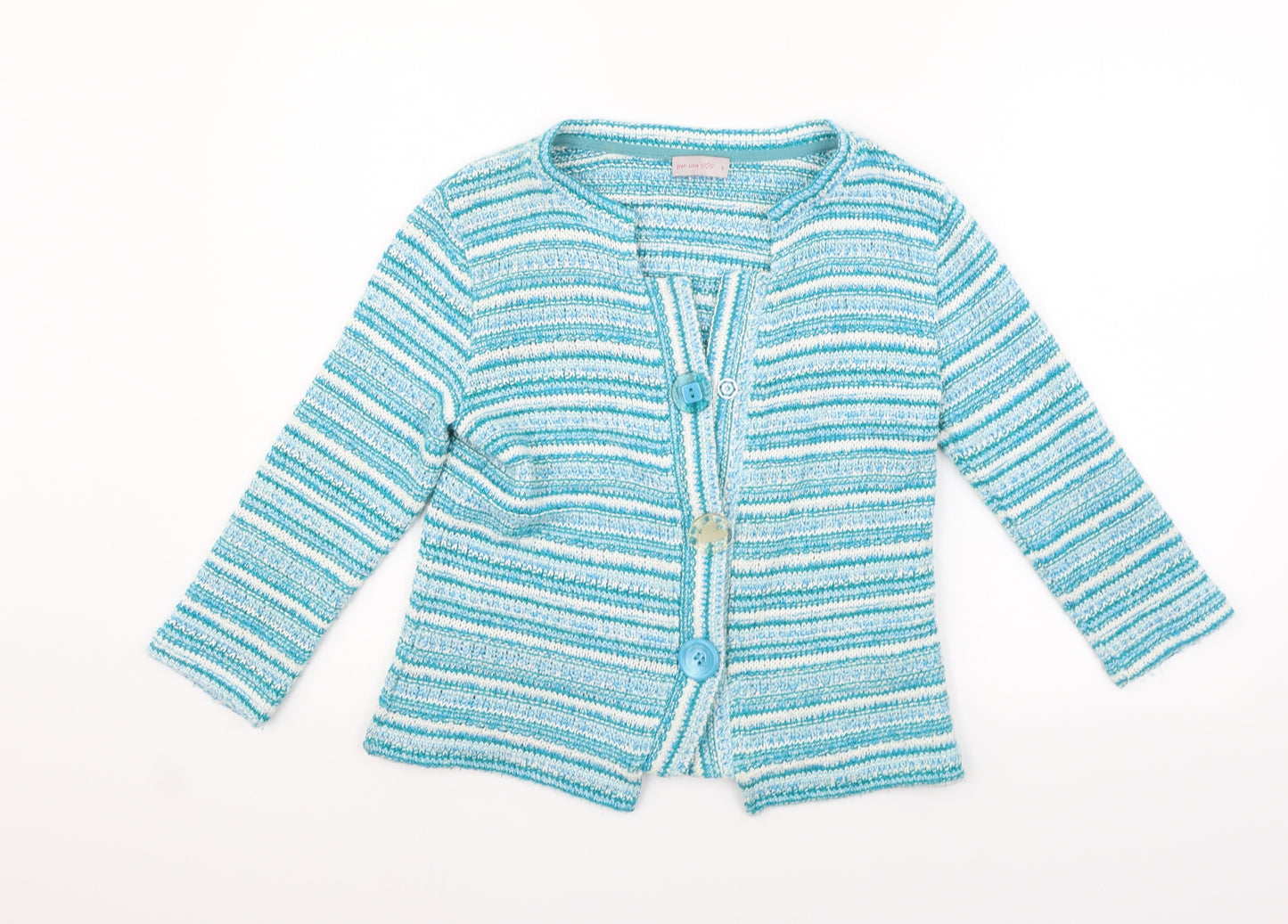 Per Una Womens Blue Striped  Cardigan Jumper Size S