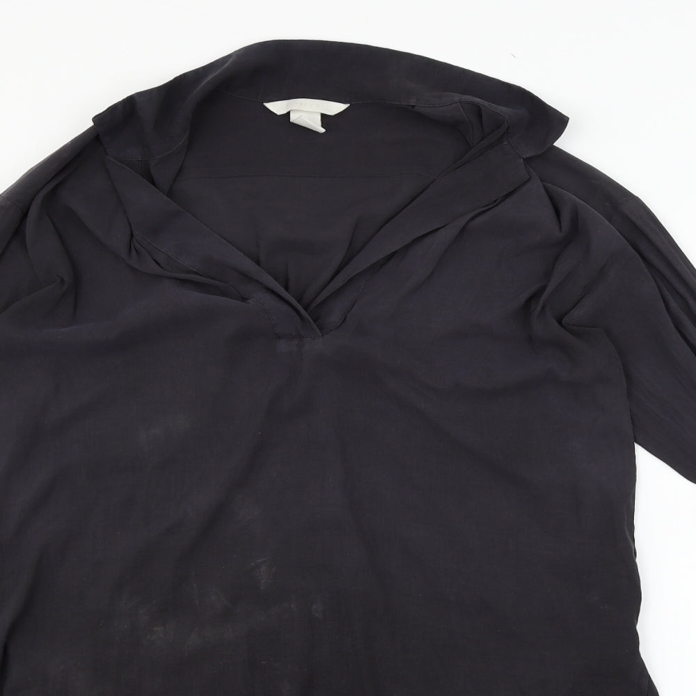 H&M Womens Grey   Basic Blouse Size 10