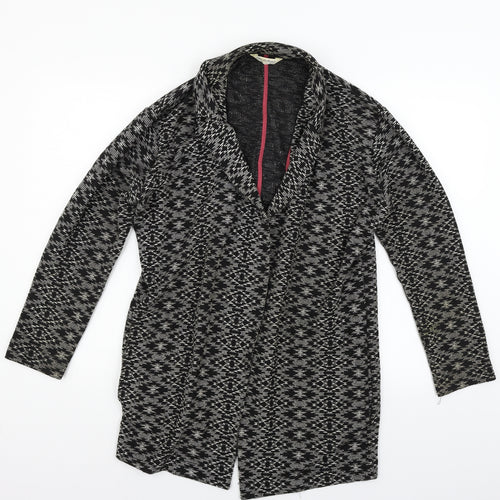 Miss Selfridge Womens Black Geometric  Cardigan Jumper Size 10