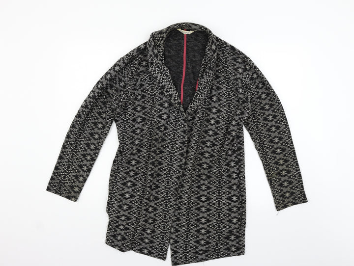 Miss Selfridge Womens Black Geometric Cardigan Jumper Size 10