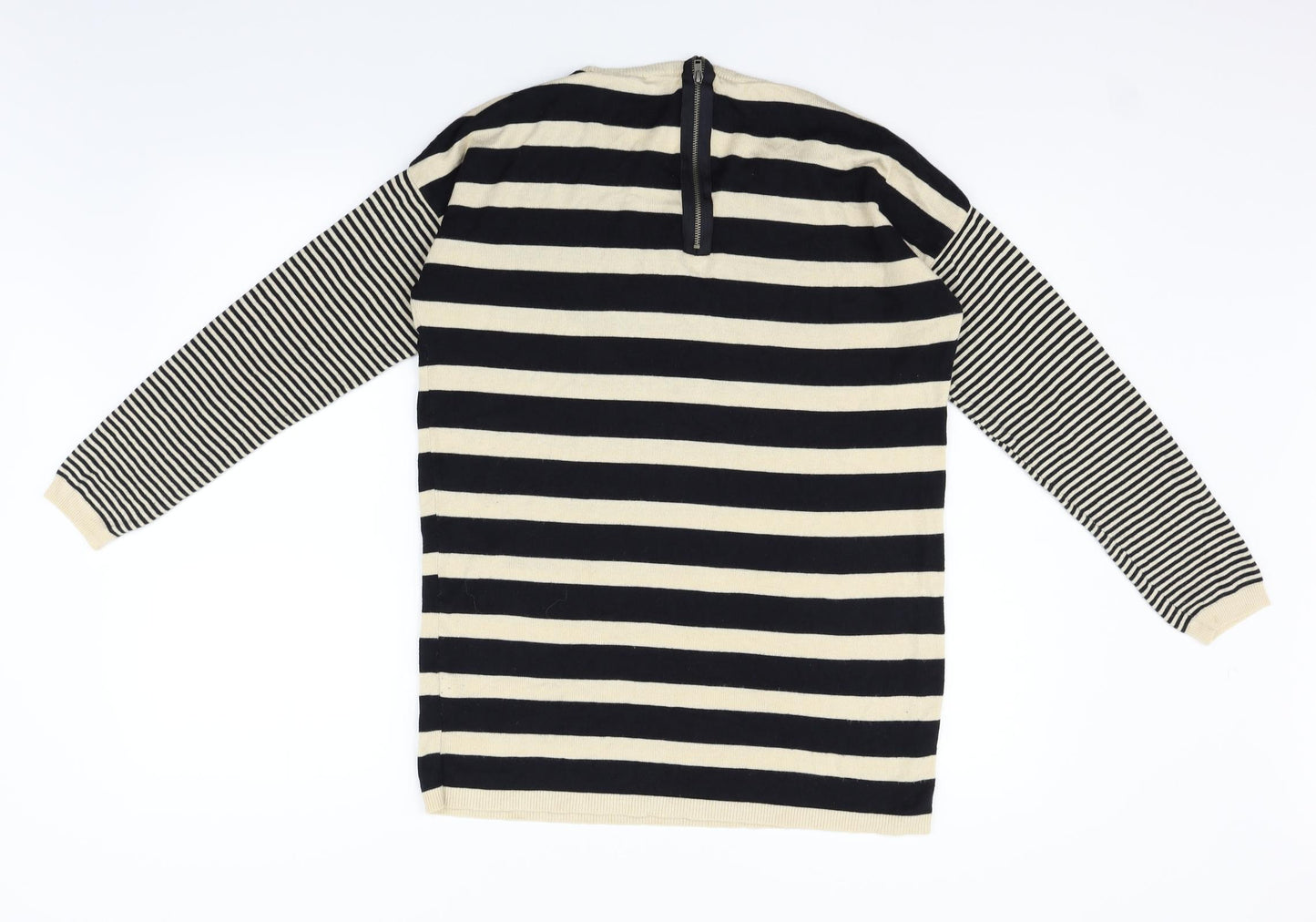 Wallis Womens Black Striped  Pullover Jumper Size S