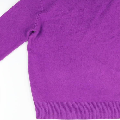 NEXT Womens Purple Houndstooth  Pullover Jumper Size 10