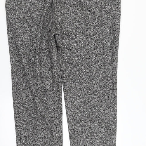 Marks and Spencer Womens Grey Geometric  Trousers  Size 18 L30 in