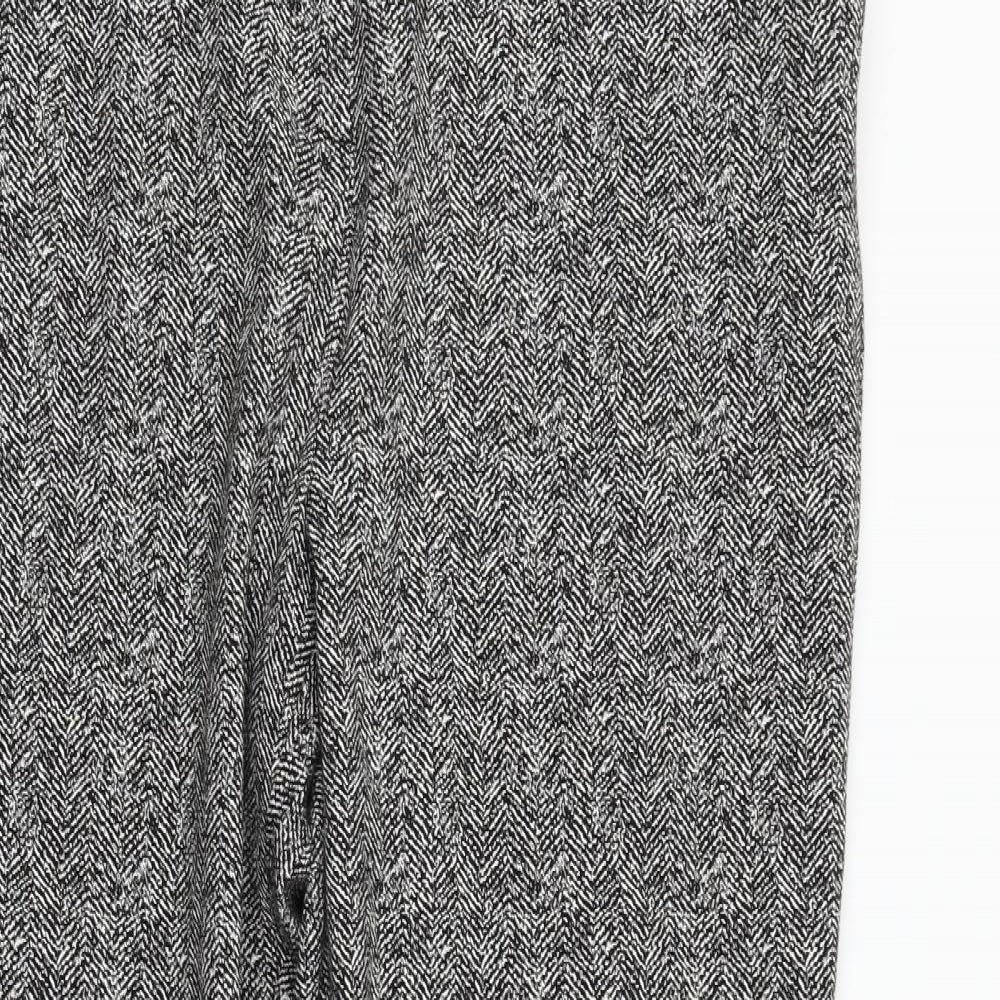 Marks and Spencer Womens Grey Geometric  Trousers  Size 18 L30 in