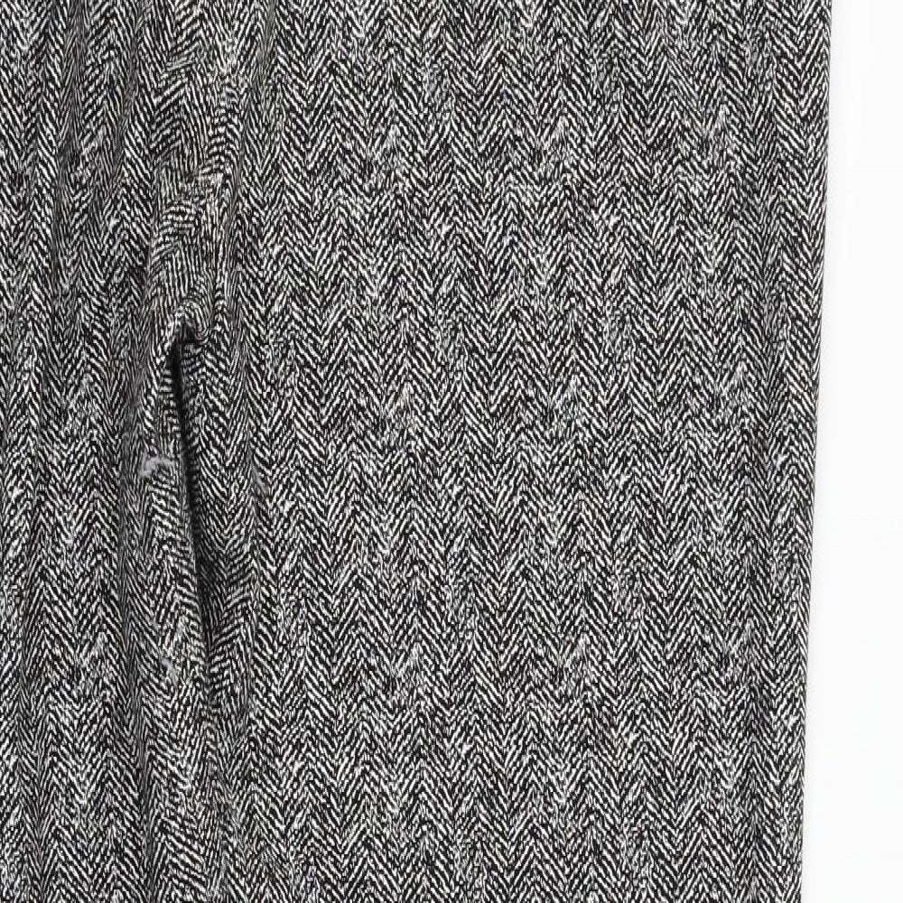 Marks and Spencer Womens Grey Geometric  Trousers  Size 18 L30 in