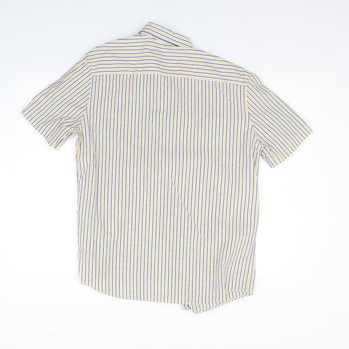 Marks and Spencer Womens White Striped  Basic Button-Up Size M