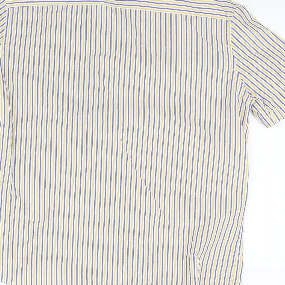 Marks and Spencer Womens White Striped  Basic Button-Up Size M