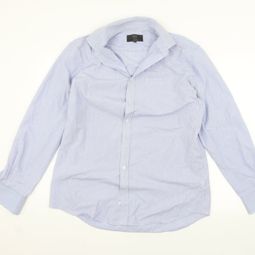 Marks and Spencer Mens Blue Polka Dot   Button-Up Size 16