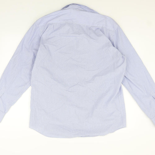 Marks and Spencer Mens Blue Polka Dot   Button-Up Size 16