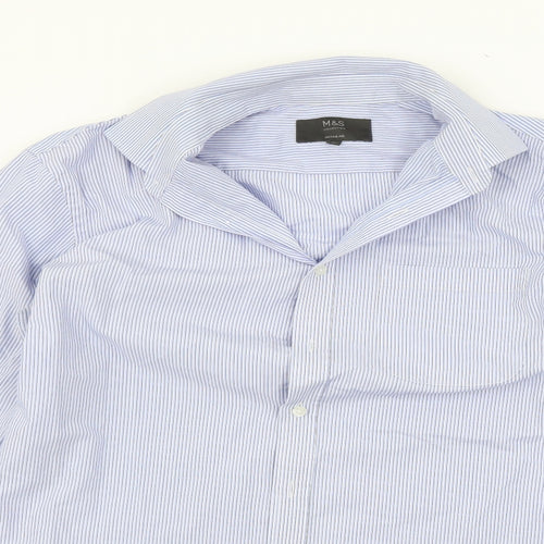 Marks and Spencer Mens Blue Polka Dot   Button-Up Size 16
