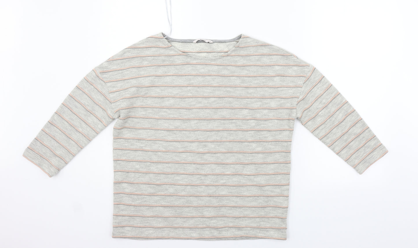 TU Womens Grey Striped  Pullover Jumper Size 10