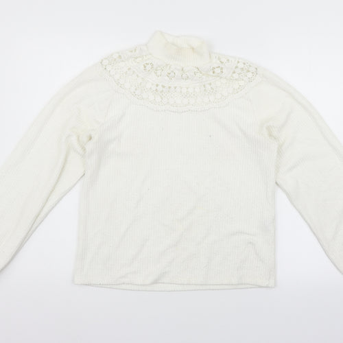 Zara Womens White   Pullover Jumper Size M