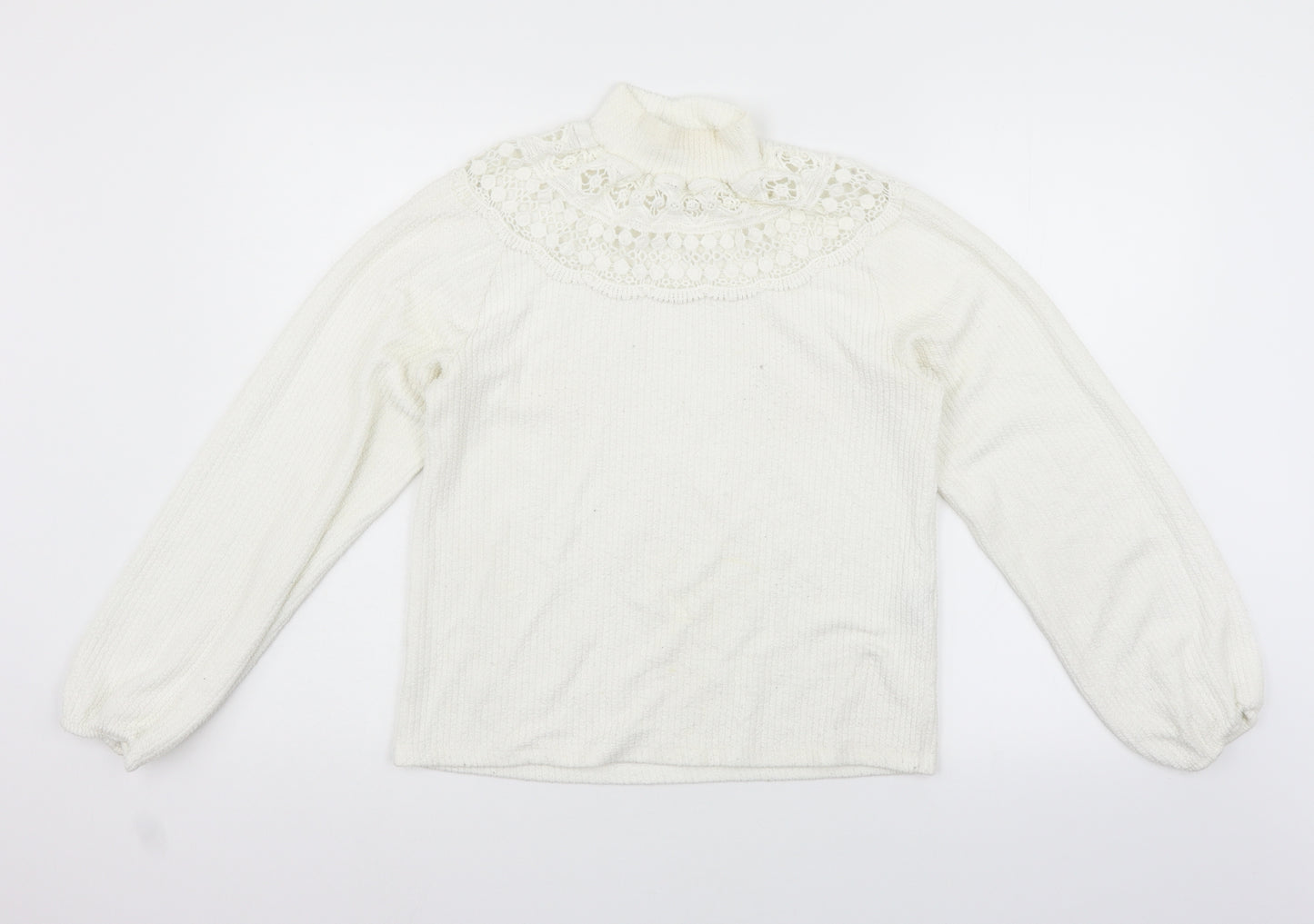 Zara Womens White   Pullover Jumper Size M