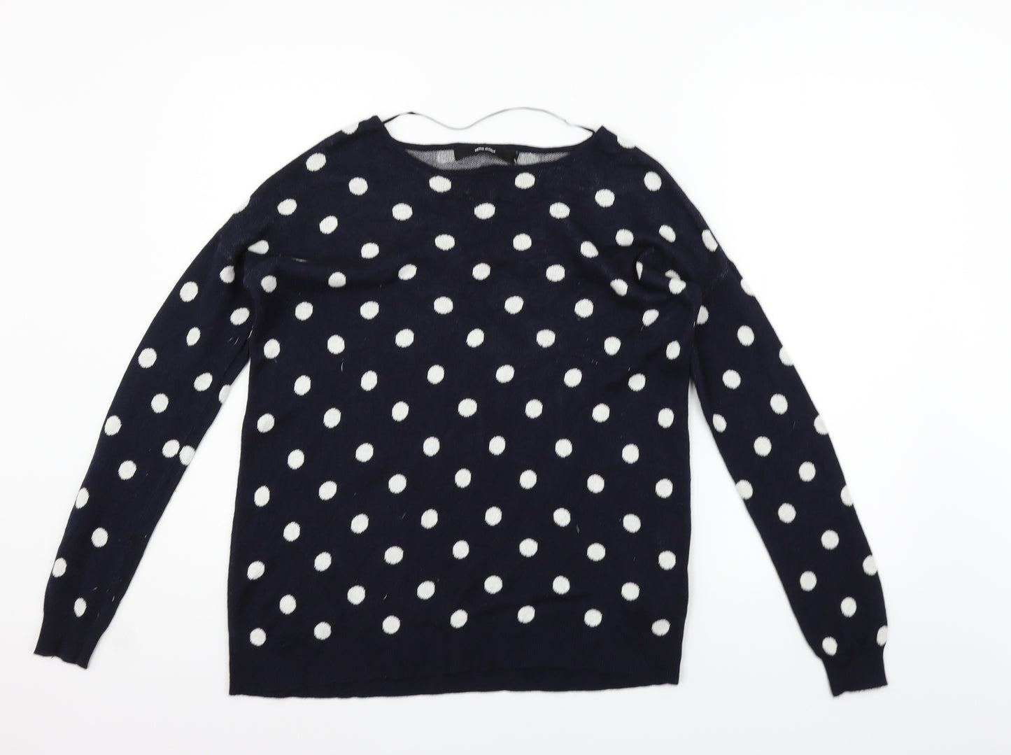 VERO MODA Womens Blue Polka Dot  Pullover Jumper Size S