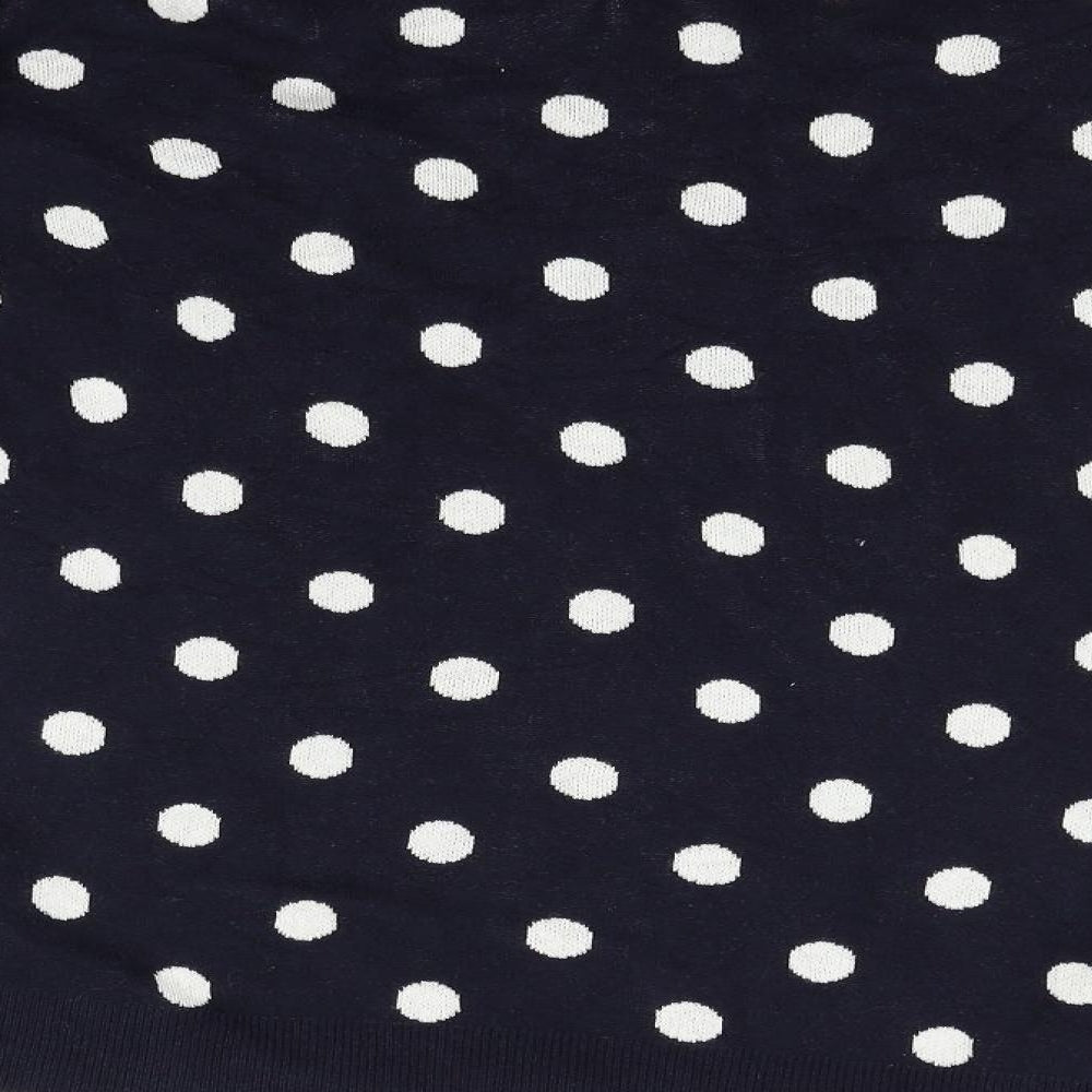 VERO MODA Womens Blue Polka Dot  Pullover Jumper Size S