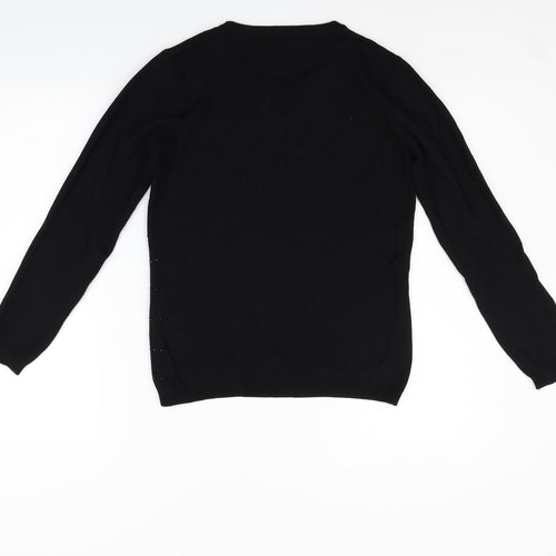 //text.. Womens Black   Pullover Jumper Size S