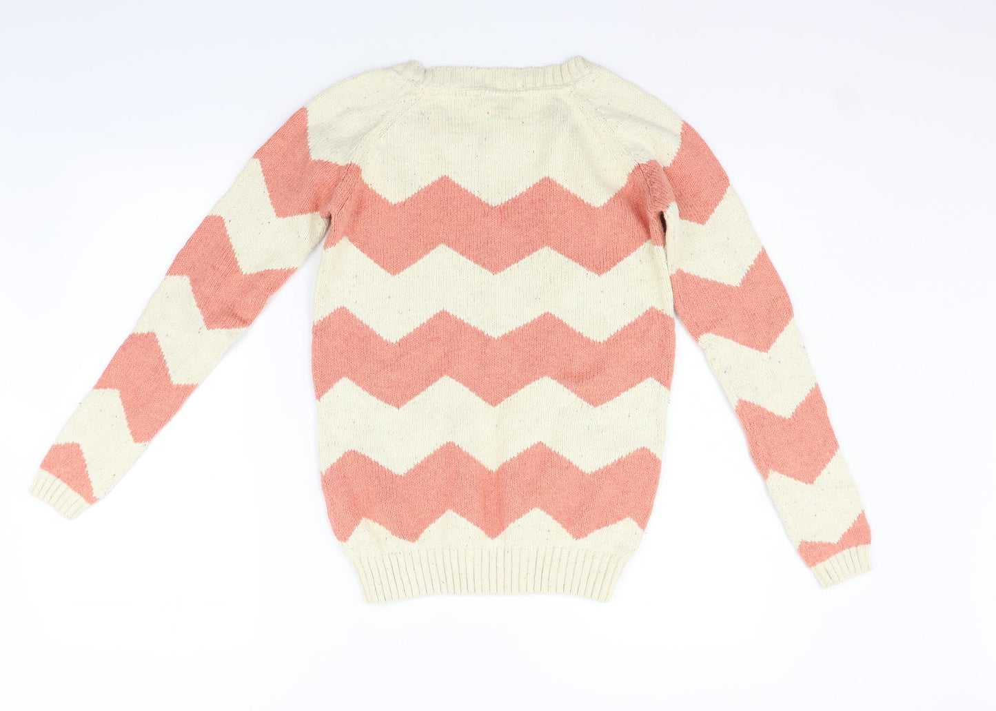Fat Face Womens Beige Striped  Pullover Jumper Size 8