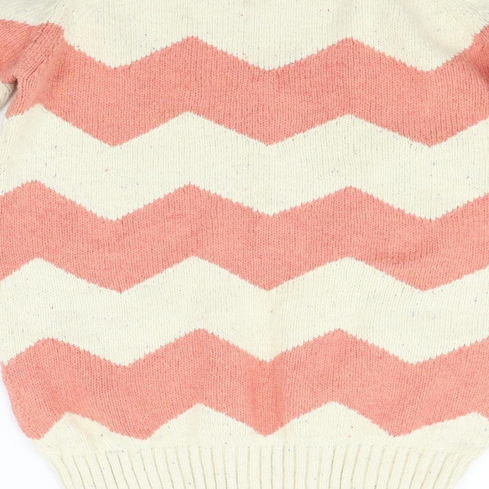 Fat Face Womens Beige Striped  Pullover Jumper Size 8