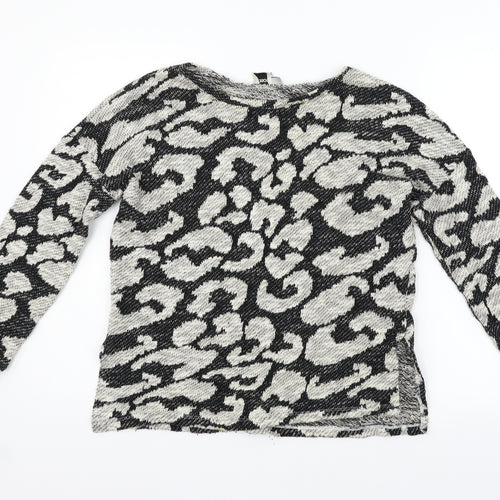 ASOS Womens Black Geometric  Pullover Jumper Size 10