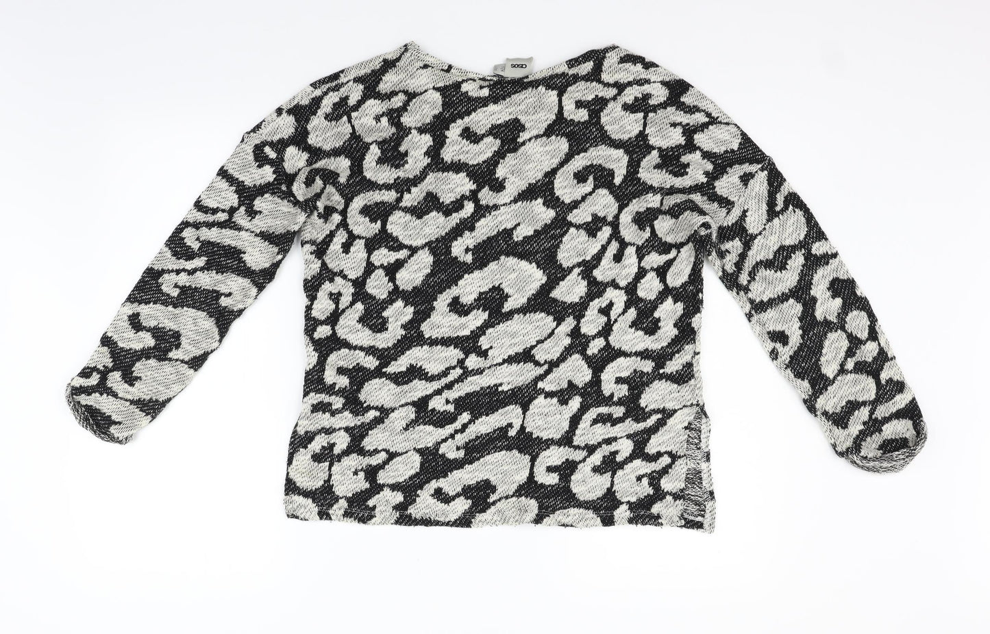 ASOS Womens Black Geometric  Pullover Jumper Size 10